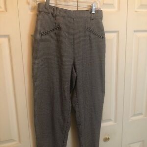 Classic Houndstooth Straight Leg Pants Vintage - Black & White